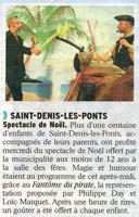Article de journal sur le spectacle pour enfants : Le fantôme du pirate